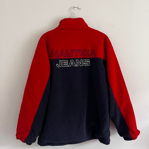 VINTAGE‎ RED AND NAVY NAUTICA JEANS REVERSIBLE JACKET - Picture 1 of 8